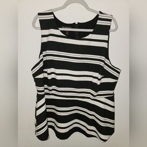 INC INTERNATIONAL CONCEPTS Women's Polyester Rayon Peplum Top Stripe 3x